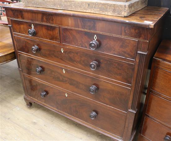 A large Regency mahogany chest W.124cm